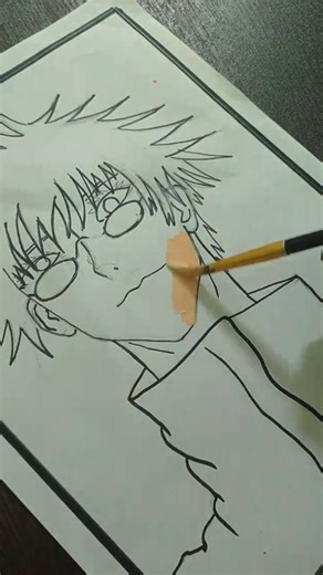 painting 💖 SATURO GOJO 🌸#jujutsukaisen #animeeart #anime #gojosatoru 😫#gojofanart #jjk#goldenbrown 💖