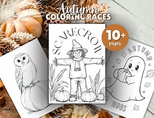 Autumn Coloring Pages: Pumpkins, Animals, and Fall Scenery (PDF & PNG Download, 16 Pages) - Etsy Canada