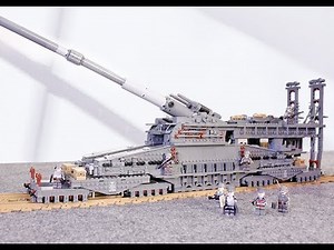 1:72 WWII German "Schwerer Gustav" Heavy Gustav Dora Railway Gun Scale Model Building Blocks
