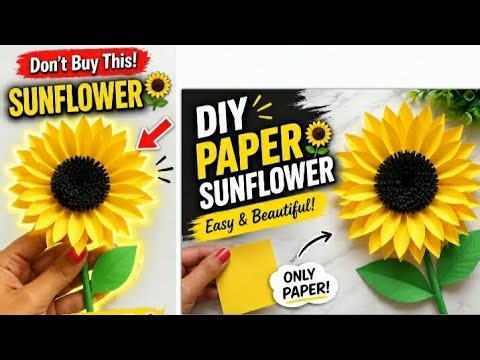 Don’t Buy Sunflowers 🌻 Make This Easy Paper Sunflower in 1 Minute!