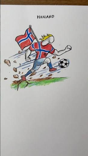 How to Draw Haaland Body Figure as Cartoon #illustration #art #football #drawing #howtodraw