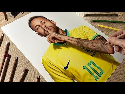 Drawing Neymar Jr (Brazil) • Time Lapse