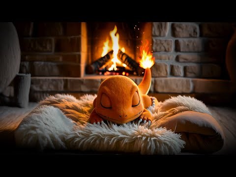 🔥 Charmander by the Fireplace — Cozy Lofi Sleep & Relax Music 🌙