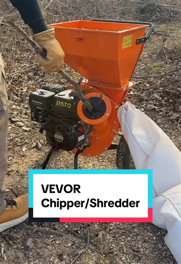 The chipper/shredder from @VEVOR Store can mulch up to 3” branches! #chipper #woodchipper #vevor #vevortools #mulch