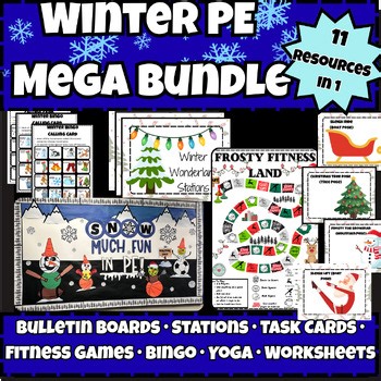 Winter PE MEGA Bundle | Games, Stations, Bulletin Boards & Fitness Fun