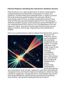 Particle Physics  within Physics & STEM - No Prep - Worksheet - 100% Editable