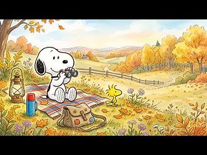 A Peaceful Autumn Day with Snoopy 🍂 Autumn Jazz for Relaxation & Beautiful Fall Scenery