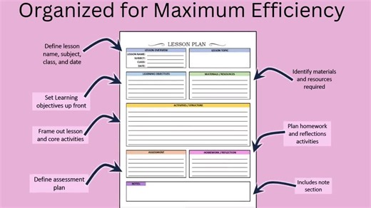 Colorful Lesson Plan Template, Teacher Lesson Planning Printable, Home School Academic Teaching Schedule, Simple PDF Plan Download Bundle - Etsy