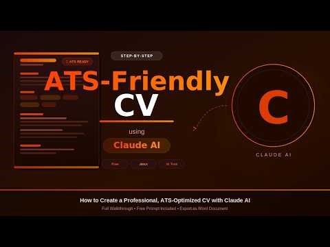 How to Create an ATS-Friendly CV on Claude AI | Step-by-Step Guide