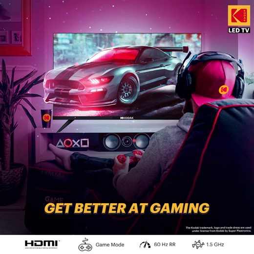 123K views · 23 reactions | It's time for a change! Elevate your gaming setup with KODAK TV, which also improves the gaming experience. KODAK CA PRO TV comes with 60hz refresh rate and a powerful mediatek processor with 1.5GHZ clocking speed. Get #TheNextKodakExperience now #Kodaktv #gamingsetup #gamerlife #smarttv #androidtv #mediatek | Kodak TV India | Facebook