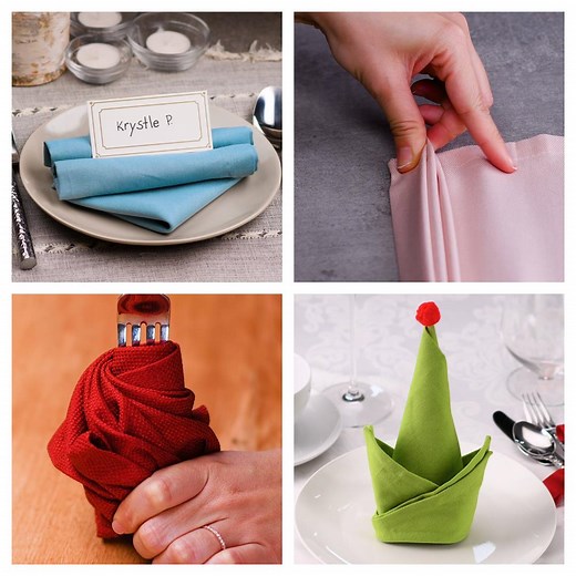 10 easy napkin folds for any dinner party! | MetDaan Makeup