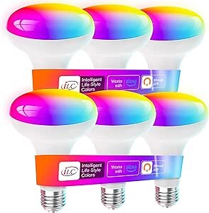 ILC BR30 Led Bulb, Alexa Flood Light Bulbs, Compatible with Alexa Required Echo Device, (Equivalent to 70W) Color Changing, Turnable 2700K-6000K Indoor(6 Packs)