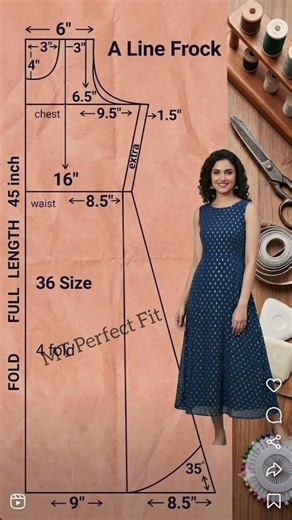 32 & 36 Size Frock Drafting | Full Measurements Explained #shorts #shortsfeed #youtubeshorts