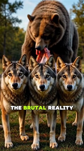 Wolf Pack vs Grizzly Bear — Brutal Reality #animalfacts