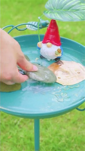 Water flow close‑up (setting up the birdbath)Fresh water trickling in 💦 #mellbree