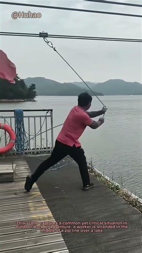 How to Rescue a Stuck Zip Line Rider? Simple River Crossing Hack! (Shorts)