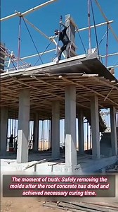 ​Successfully Stripping Formwork: Finished Concrete Roof Slab Revealed