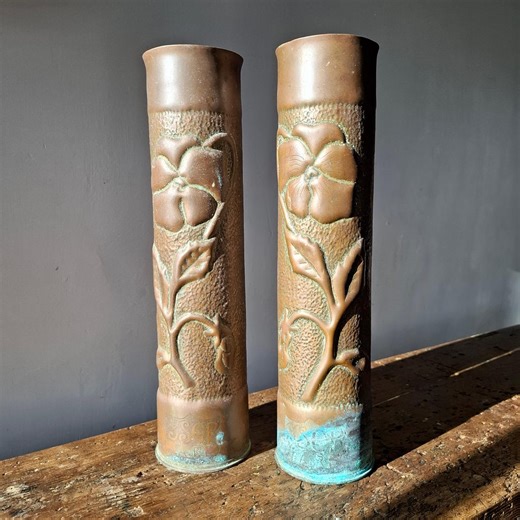 Vintage French WW1 Trench Art Shells: Engraved Brass Shell Case, Gift for Him. - Etsy