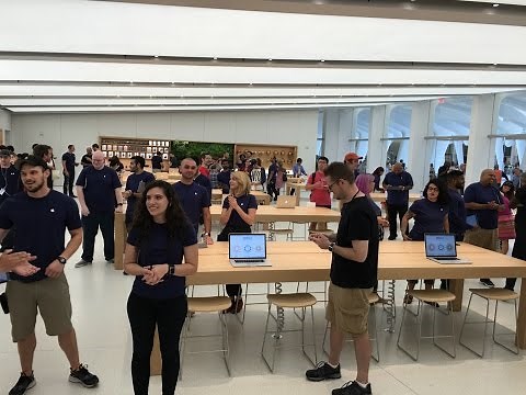 Grand opening of the Apple Store at New York City's World Trade Center