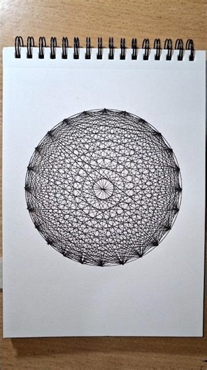 Mesmerizing Circular String Art ✨ | Easy Geometric Mandala Drawing | Oddly Satisfying