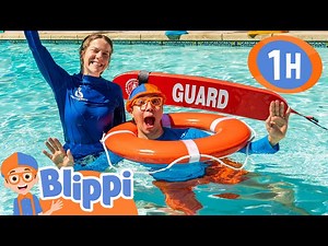 Blippi Learns to Swim Safely! 1 Hour of Summer Stories for Kids - Videos For Kids