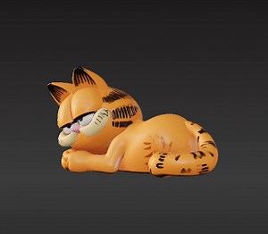 Sleepy Fat Cat Figurine | Resin-Optimized STL Cartoon Model