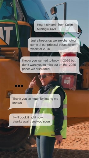 Secure your 2025 prices for 2026. #fifo #miningjobs #machinetraining #machinetickets #mining