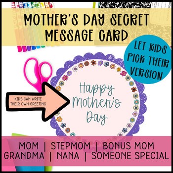 Mother's Day Secret Message Decoder Card Craft