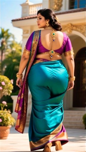 Regal Saree Look: Backless Blouse and Luxurious Drapes #TraditionalGlamour