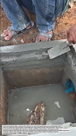 Manual Cement Chamber Finishing Process | Traditional Concrete Box Construction Technique.