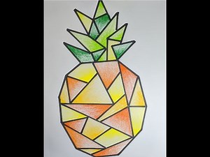 Easy Geometric Art Project w Crayons| Pineapple
