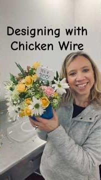 Designing a floral arrangement using chicken wire as a sustainable eco-friendly grid