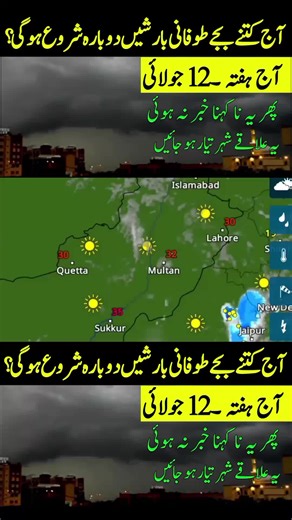 Pakistan Weather Update: Heavy Monsoon Rain Forecast