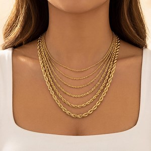 14K Solid Gold Rope Chain Necklace – Fine Jewelry, 2mm to 5mm - Etsy