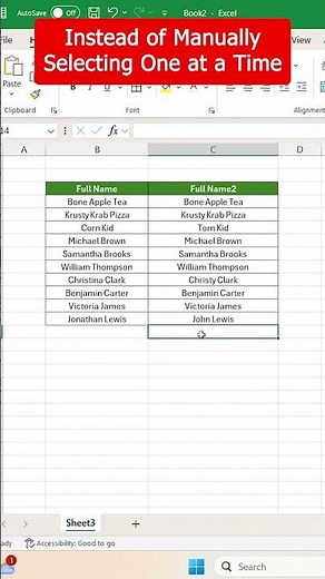 Compare 2 Columns in Excel in Seconds
