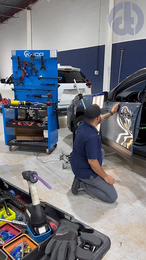 2025 Ford Escape | BIG DENT | Paintless Dent Repair Watch out for that falling ladder in the garage! 😲😱 This BRAND NEW Ford Escape came in with severe damage to the driver’s door. Unlike traditional bodyshops, we were able to save this vehicles driver door from replacement and get our driver back on the road in 2 days instead of 2 weeks. Dentless Touch specializes in large- complex Paintless Dent Repair (PDR). Our technicians are suited to tackle the most complicated of repairs bringing your v