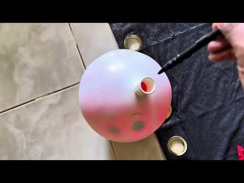 GIANT WHITE BALLOON Filled with Red Balloons! 😱 Inflated to the MAX Indoors!