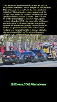 Two Atlanta police officers were injured after being shot at an apartment complex on Cheshire Bridge