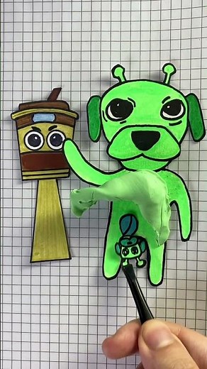 Gog The Alien Green Dog pregnant Transformation #pregnant #baby #pregnancy #art #alien #dog