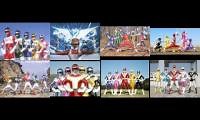 Mix of 8 videos from youtube : super sentai opening Compilation