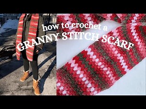 GRANNY STITCH SCARF TUTORIAL | easy crochet scarf for absolute beginners