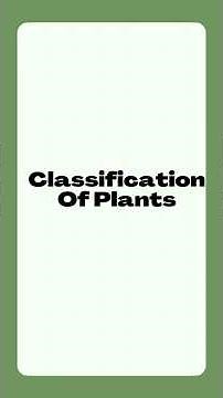 Classification of plants with examples quick recap NCERT6