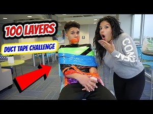 100 LAYERS OF DUCT TAPE CHALLENGE! *Extreme* (Watch until end😂)