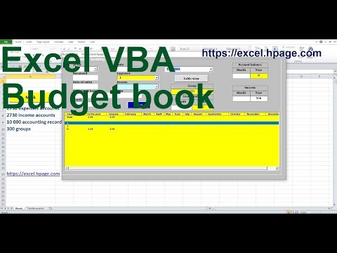 Excel VBA budget book accounting program income surplus calculation