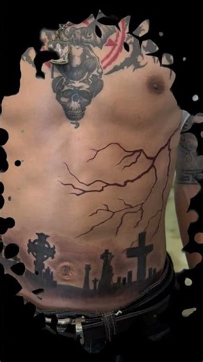 Dark Gothic Tattoo #DarkGothicTattoo #BlackAndGreyTattoo #HorrorTattoo #GothicInk #DarkSymbolism