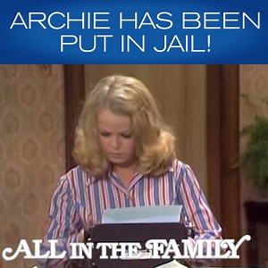 In an attempt to save Mike and Lionel (Rob Reiner and Mike Evans) at a demonstration, Archie (Carroll O'Connor) is arrested and put in jail. From Season 2, Episode 3 'Archie In The Lock-Up' - Mike and Lionel decide to become part of an anti-war protest, but it isn't until they leave that Gloria gets the news that the situation is turning violent. She and Edith urge Archie to go down to the protest and bring him home. Mike comes home frazzled but unharmed, but Archie ends up in the slammer surrou