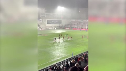 Rugby match called off as heavy rain causes flooding in France