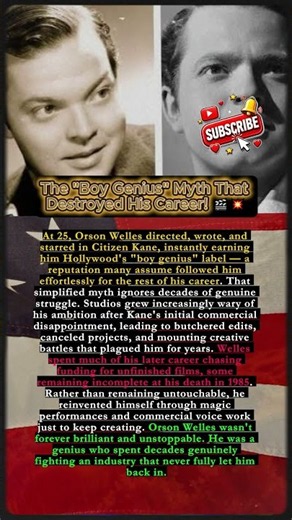 The "Boy Genius" Myth That Destroyed His Career! 🎬💥#OrsonWelles #CitizenKane