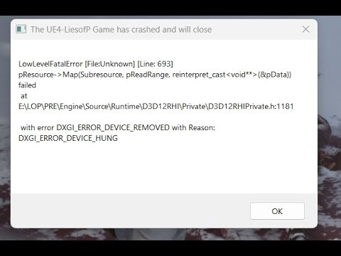 The Lies of P Overture - How to fix low-level fatal error line 693