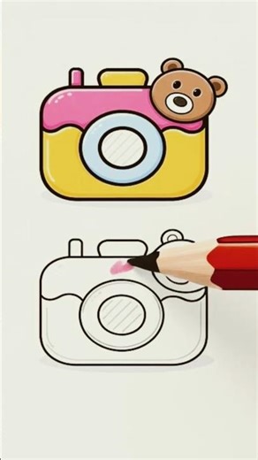 Cute Camera Coloring 📷💖 | Satisfying Drawing for Kids